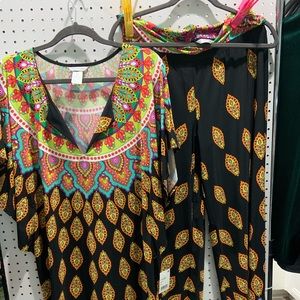 Trina Turk swim pants black/orange